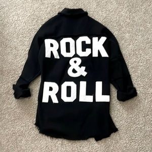 Rock N Roll Black Denim Button Up Shacket